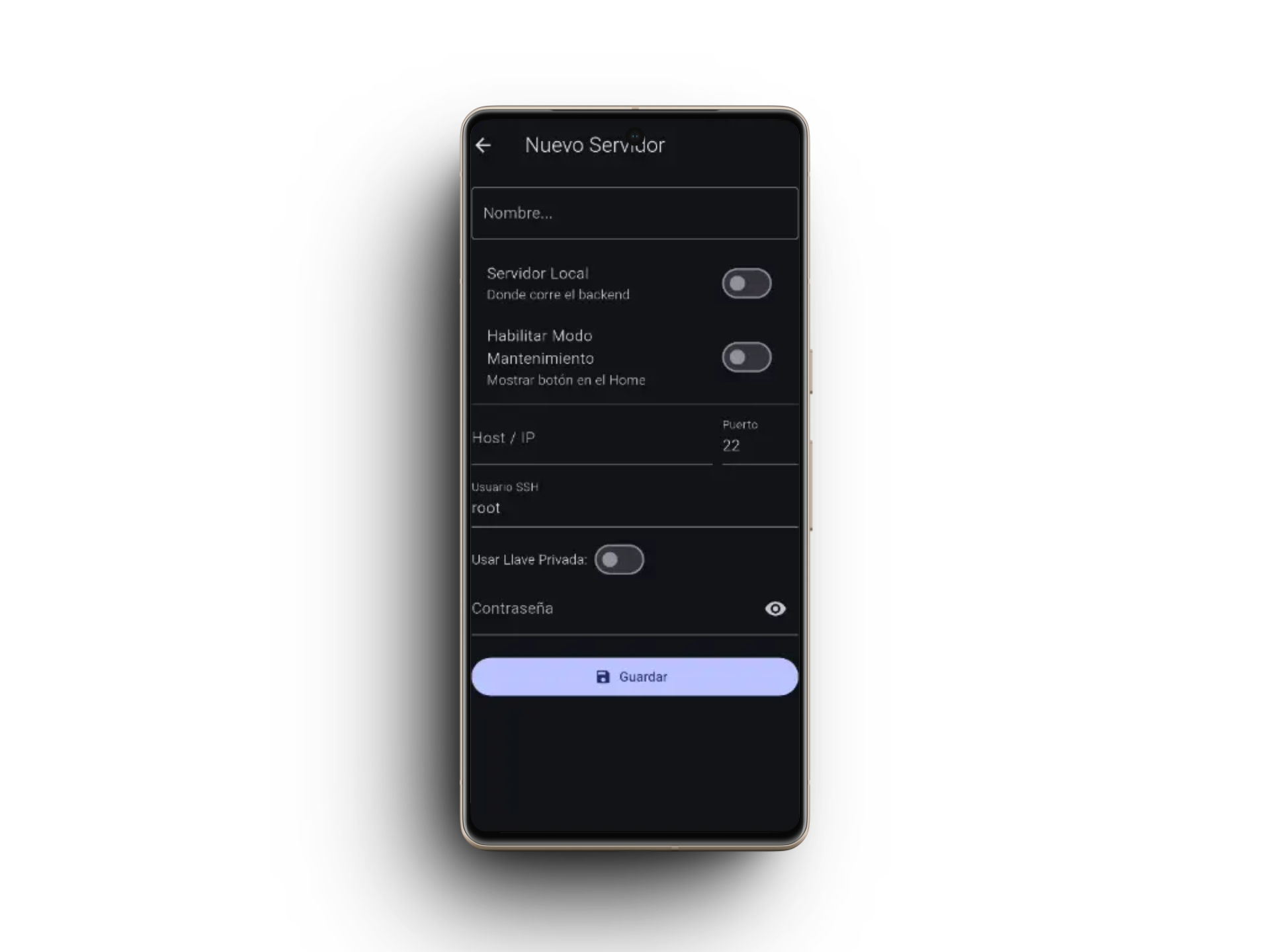 Configuración de servidor